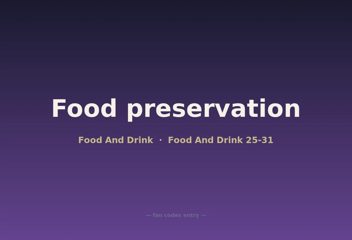 Food preservation
